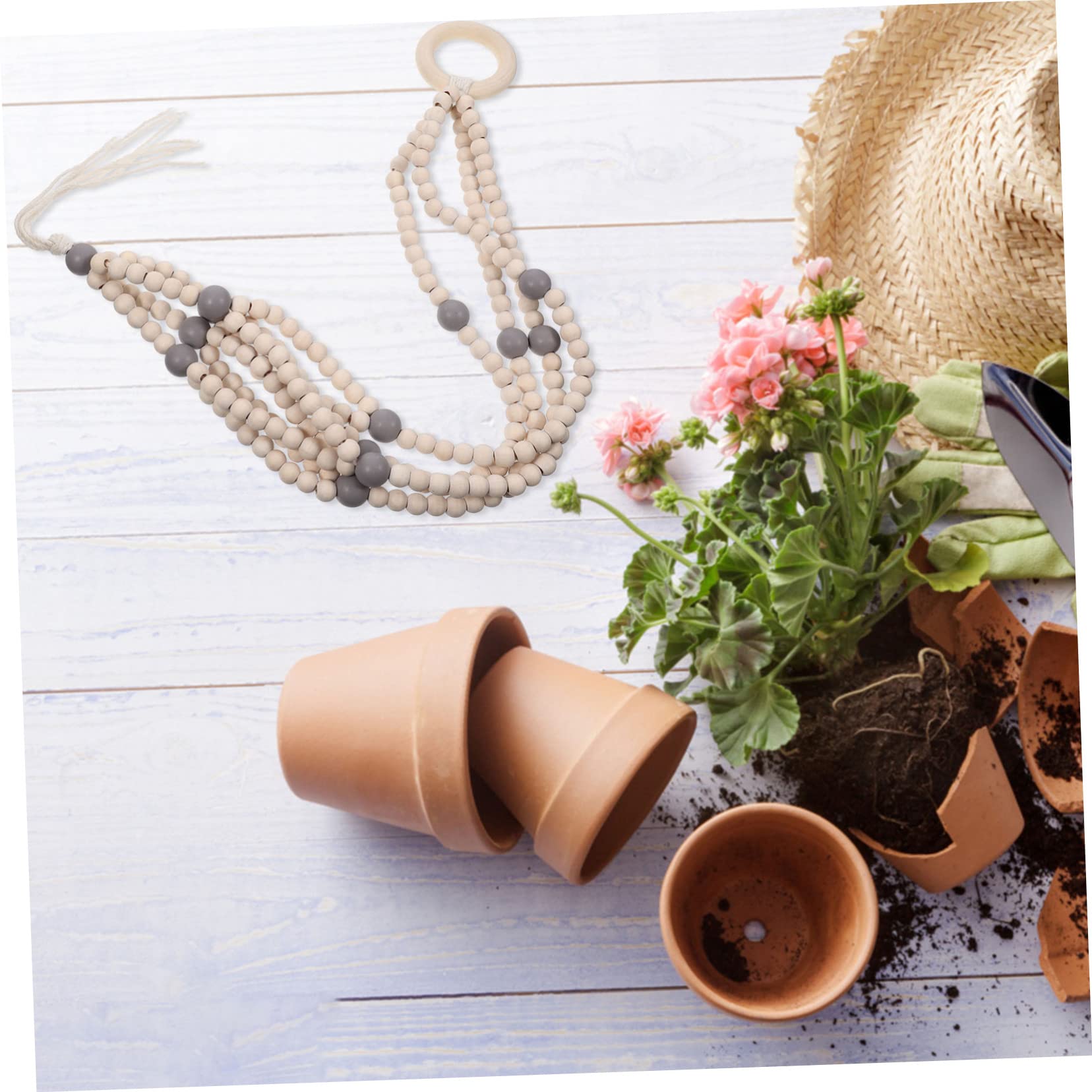 NUOOO Appendiabiti per piante in macramè, cesto da appendere per piante da interni ed esterni, con gancio per giardino, decorazione per la casa