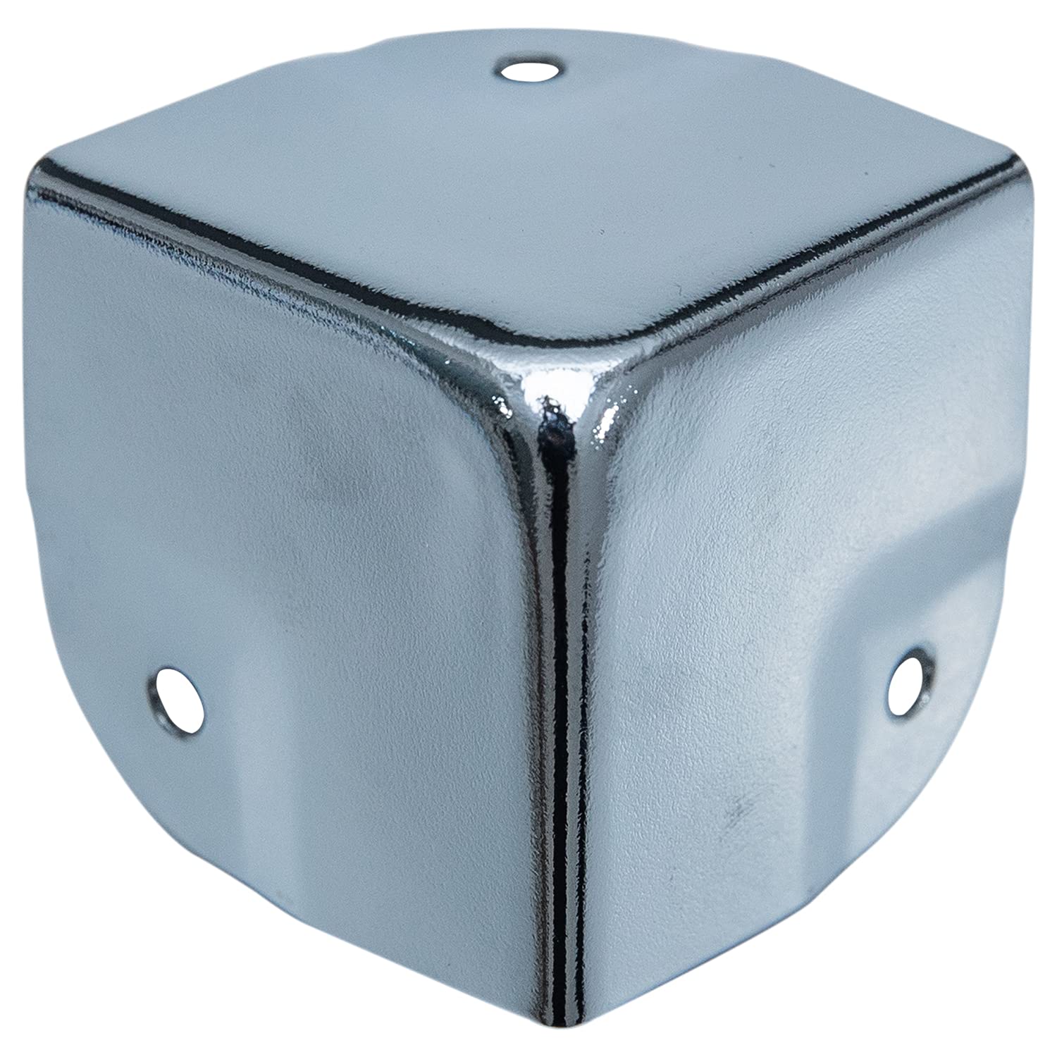 HMF 14966-09 metalowe zabezpieczenie narożników do walizki, 8 sztuk, 40 x 40 x 40 mm, kolor srebrny, ocynkowany