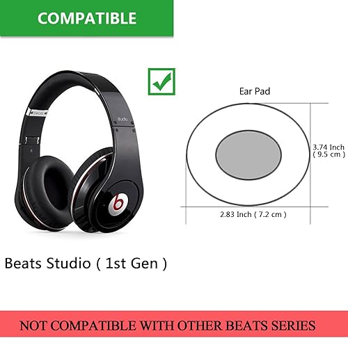 Miniatura 2 de Almohadillas de repuesto para auriculares Studio 1.0, de espuma viscoelástica y piel de proteína, para audífonos Beats Studio (1. generación) por