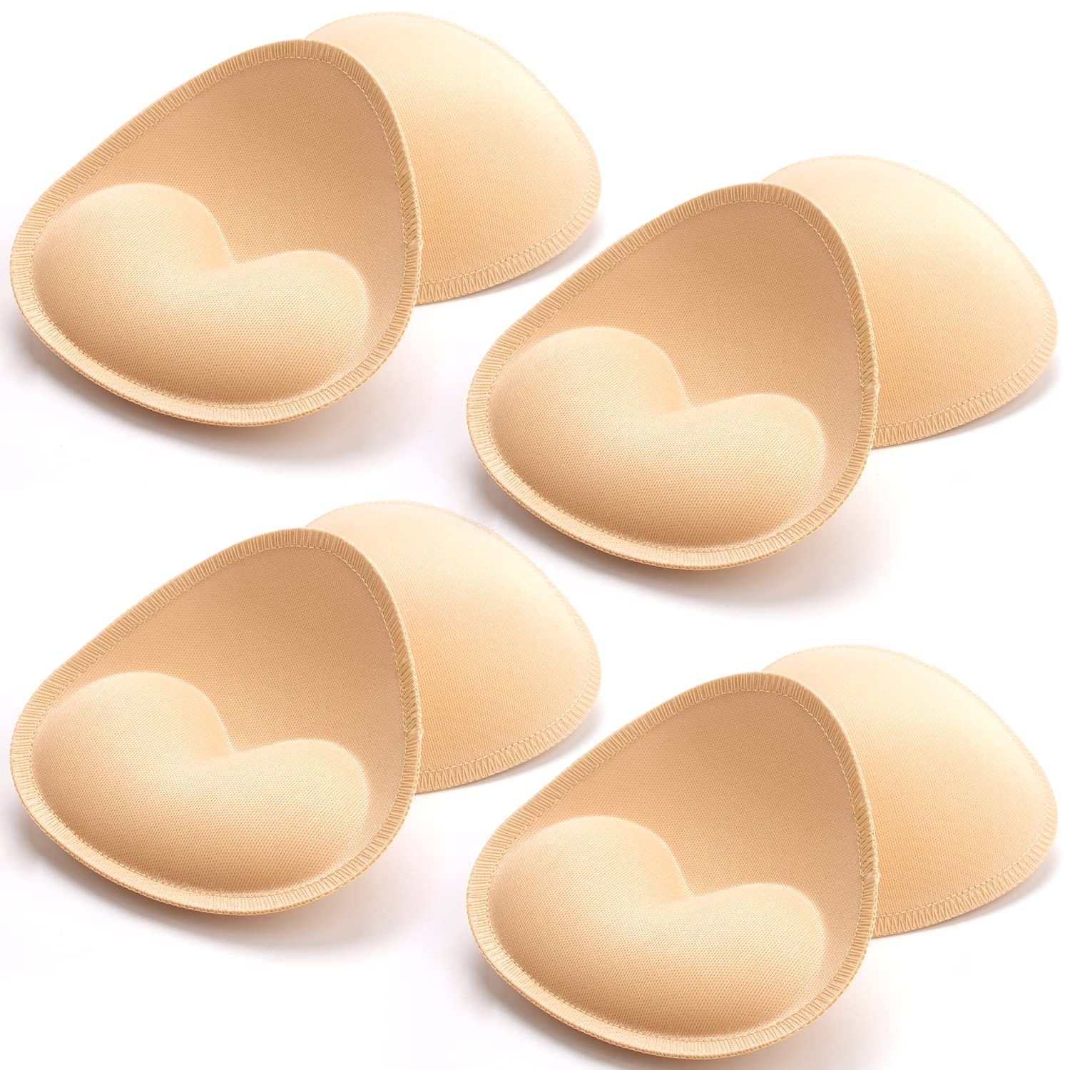 KSangBra Pads Inserts Breast Enhancer - 4 Pairs Sew in Bra Cups for Sports Swimsuits Bikini Push up PadsOEKO-TEX STANDARD 100
