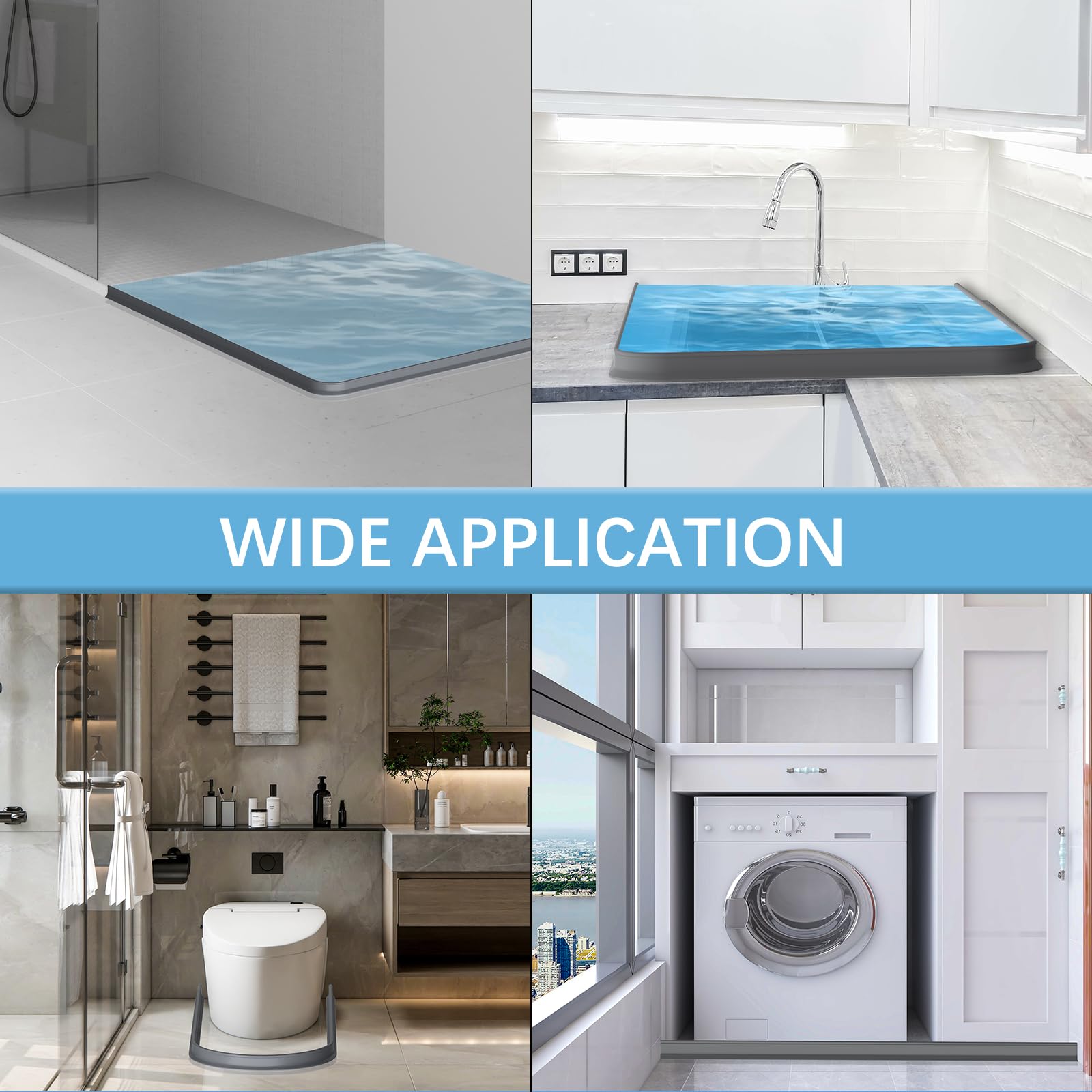 YLZBA Shower Threshold Water Barrier,Self Adhesive Shower Floor Water