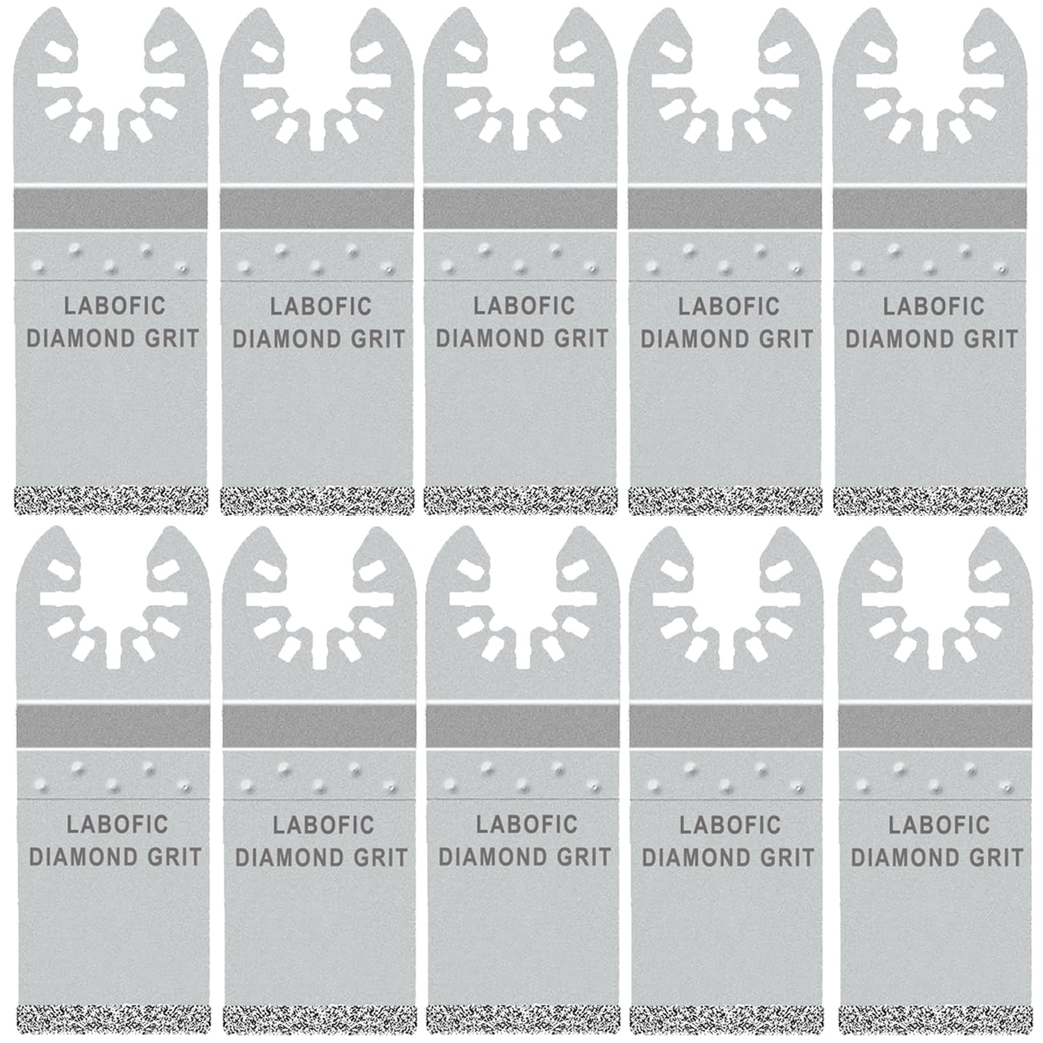 LABOFiC 10Pcs Diamond Oscillating Blades, Flush Cut Grout Oscillating Multi Tool Blades for Grout Removal, Cleaning Mortar and Soft Tile Cut