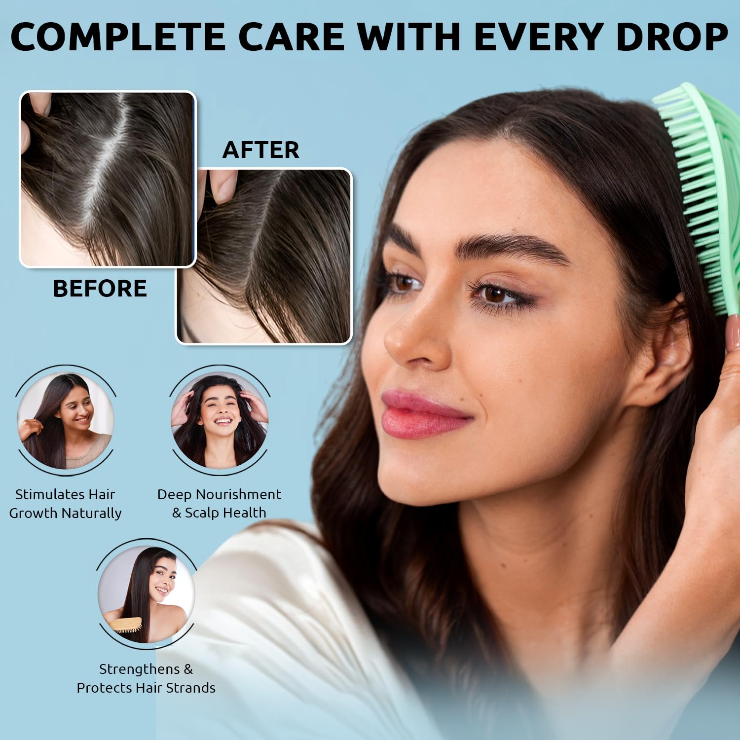 100% Pure Rosemary Oil for Hair Growth (5 fl oz) - Cold Pressed & Natural Infused w/Biotin, Jojoba & Castor Oils - Hair Oil Repairs Dry Damaged Hair, Strengthening, Healthier, Nourishing Hair - Image 4