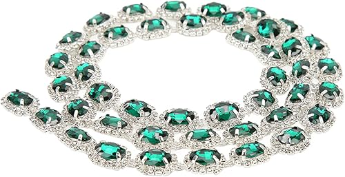 Miniatura 8 de Borde de diamantes de imitación de 1 yarda, cierre de diamantes de imitación de cristal, flecos para coser joyas, manualidades