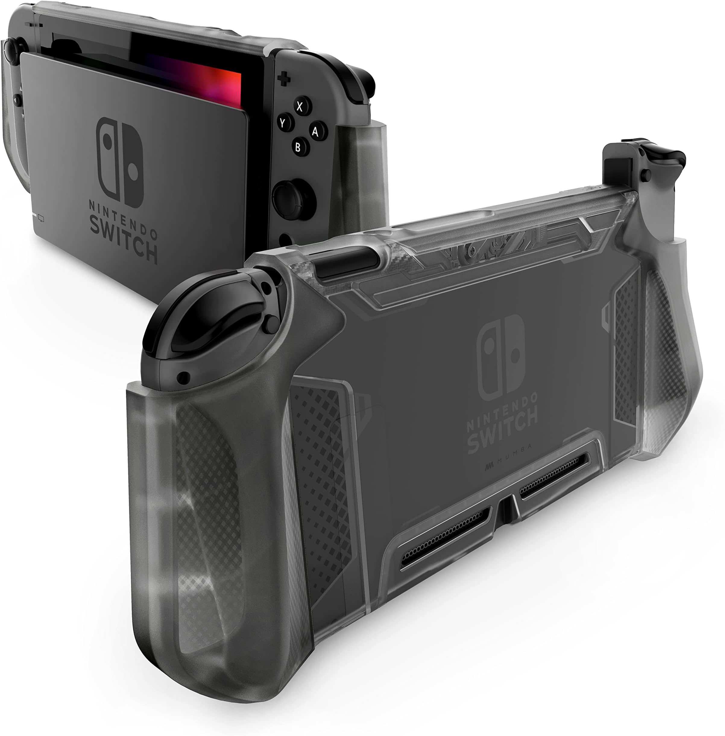 Mumba Dockable Case Compatible for Nintendo Switch, [Blade Series] TPU Grip Protective Cover Case with Ergonomic Design and Comfort Grip (FrostBlack)
