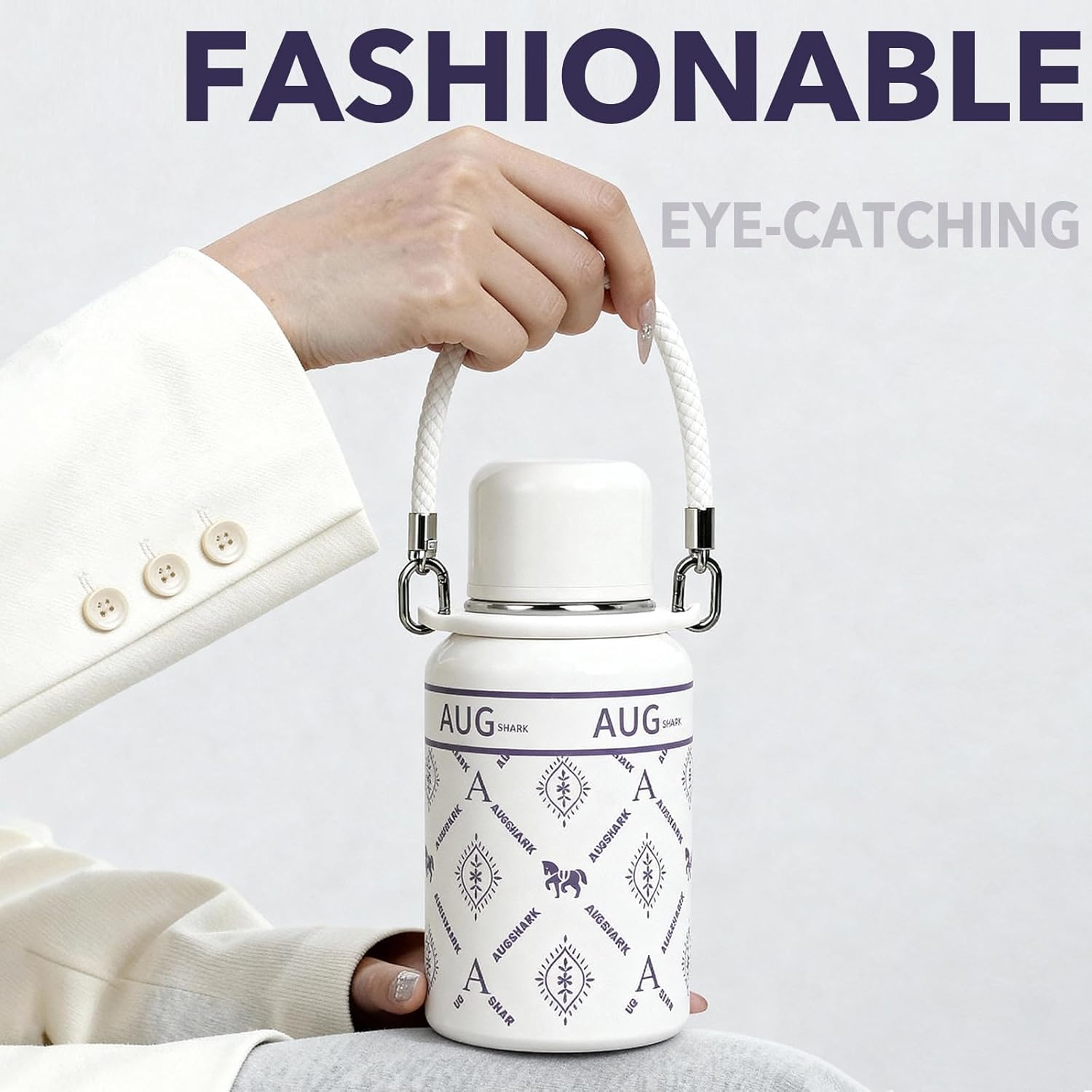 Insulated Tumbler with Straw, 32 oz Swig Sip Insulated Water Bottle with a Sharing Cup Lids, Leak Proof Double Wall Vacuum Stainless Steel Water Flask Jug with Handle, Keep Cold 24H, Non-BPA - Image 2