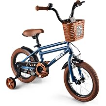RULLY 12 14 16 Inch Boys Bike for Kids Ages 2-6, Toddler Bicycle with Training Wheels, Coaster Brake & Handbrake, and Front BasketBlue Black Green