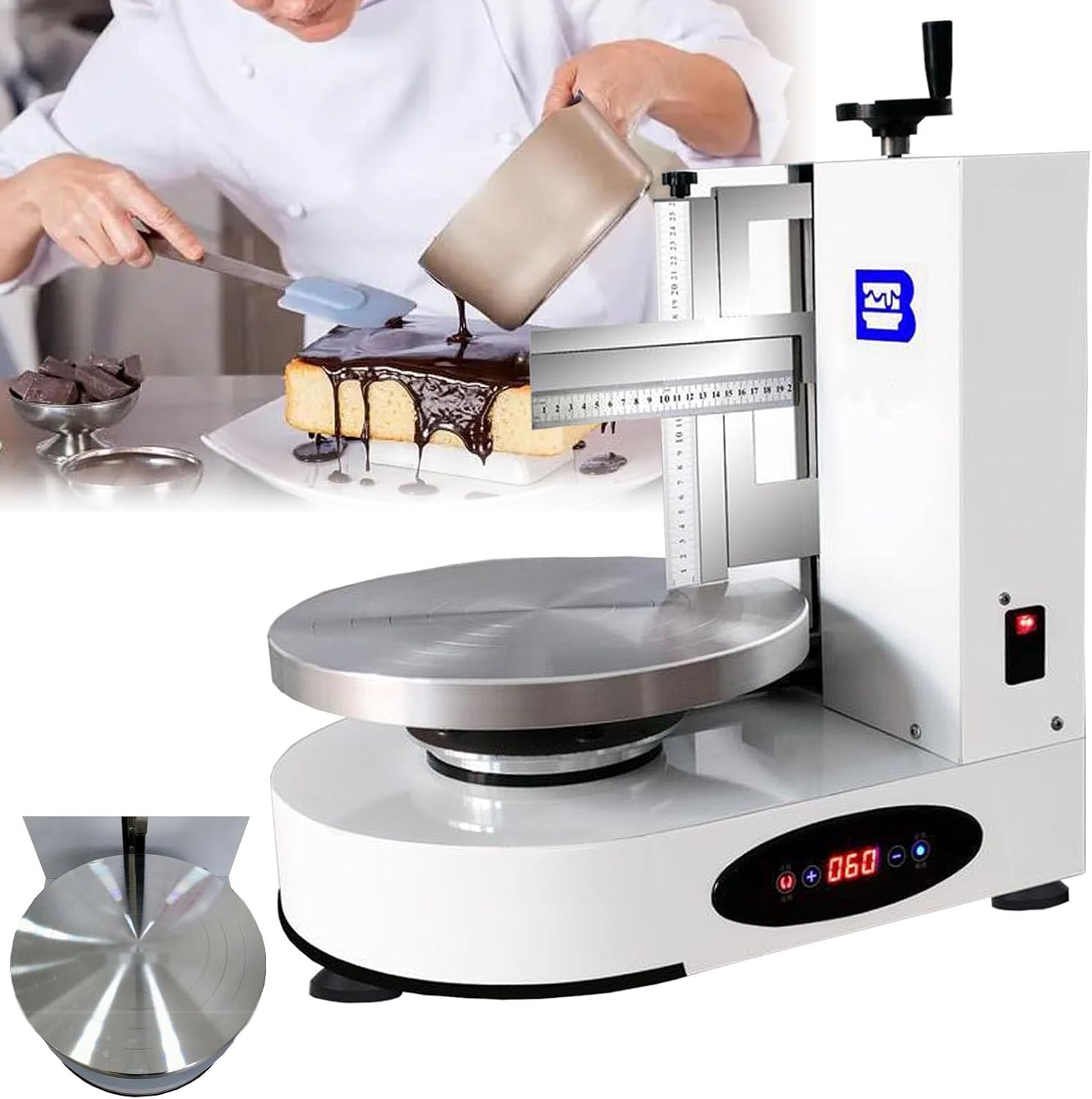 Baking Birthday Cake Tools, 4-12 Inch Round Cake Buttercream Spreader, Cream Decoration Spreader Smoothing Machine