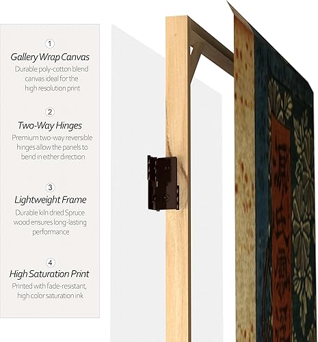 Miniatura 9 de Oriental Furniture Separador de habitación de lona japonesa de doble cara de 6 pies de alto