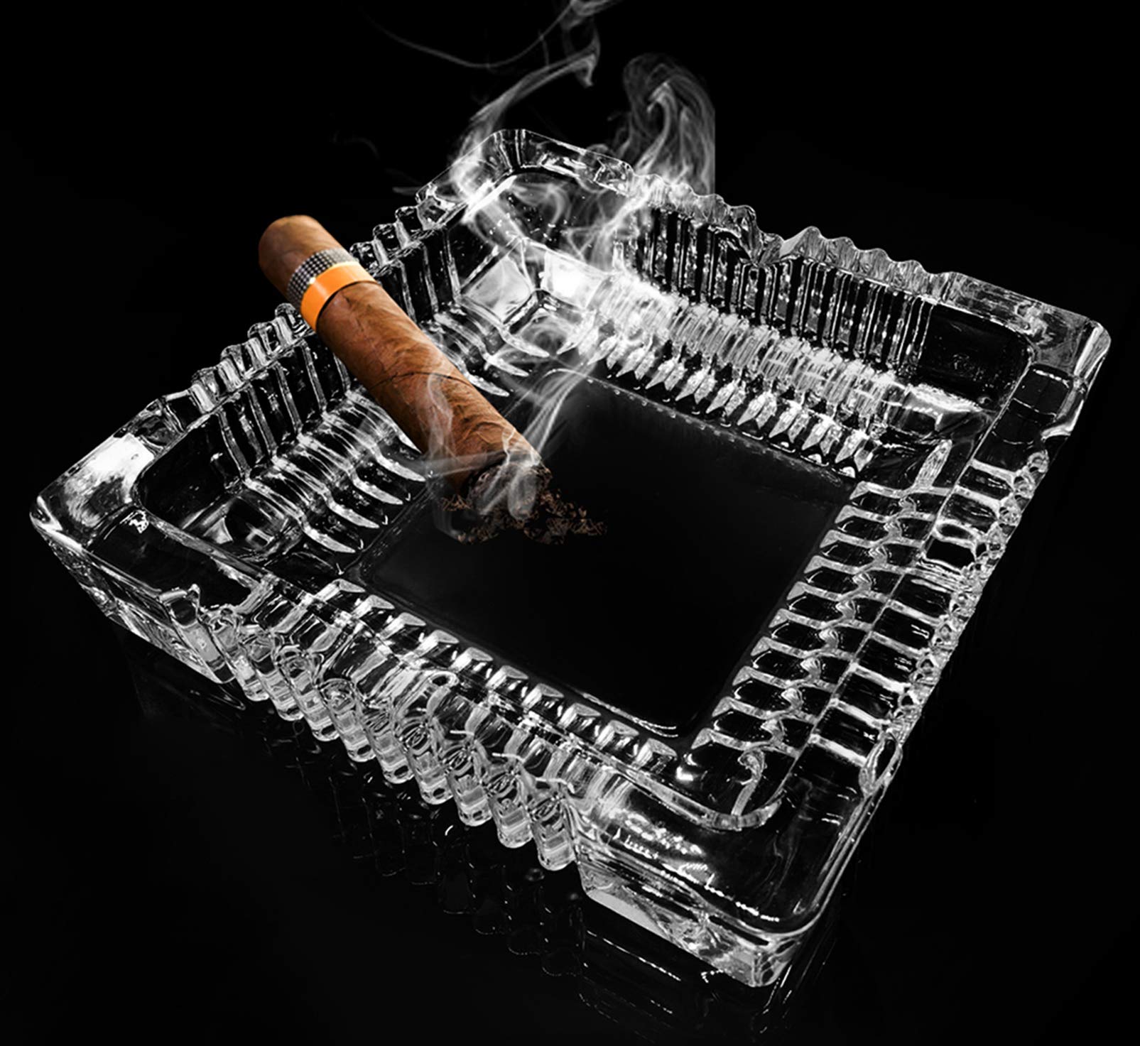 Buy Showay Ashtray 2 Pack ,Square Glass Ashtrays For Cigars s Large