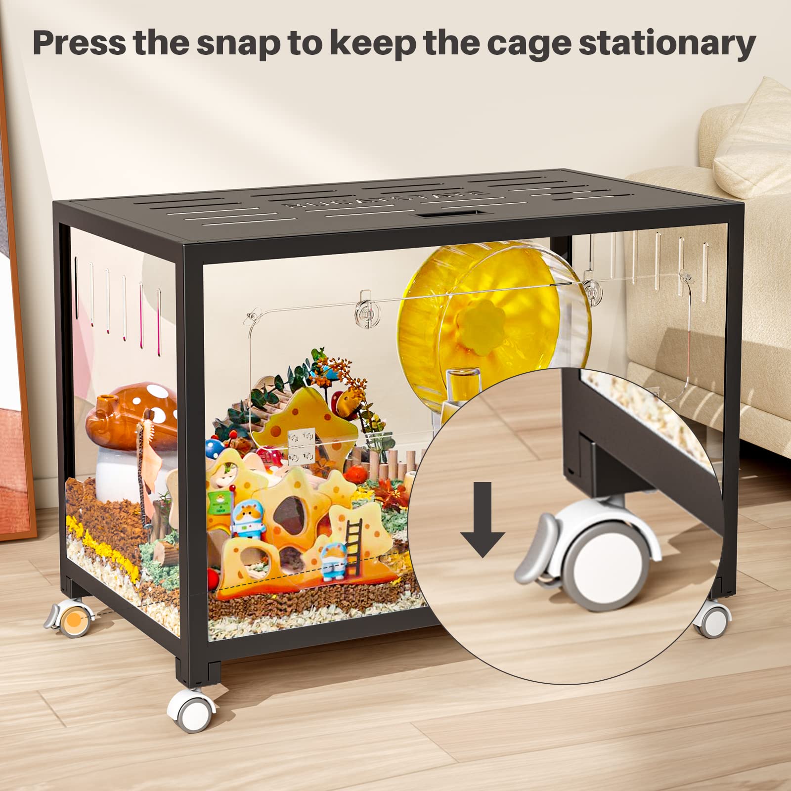 Bucatstate Cage 3.0 Universele wiel- en stapelaccessoires, ondersteunt verplaatsen en stapelen, compatibel met Bucatstate metalen kooien 3.0 (zwart