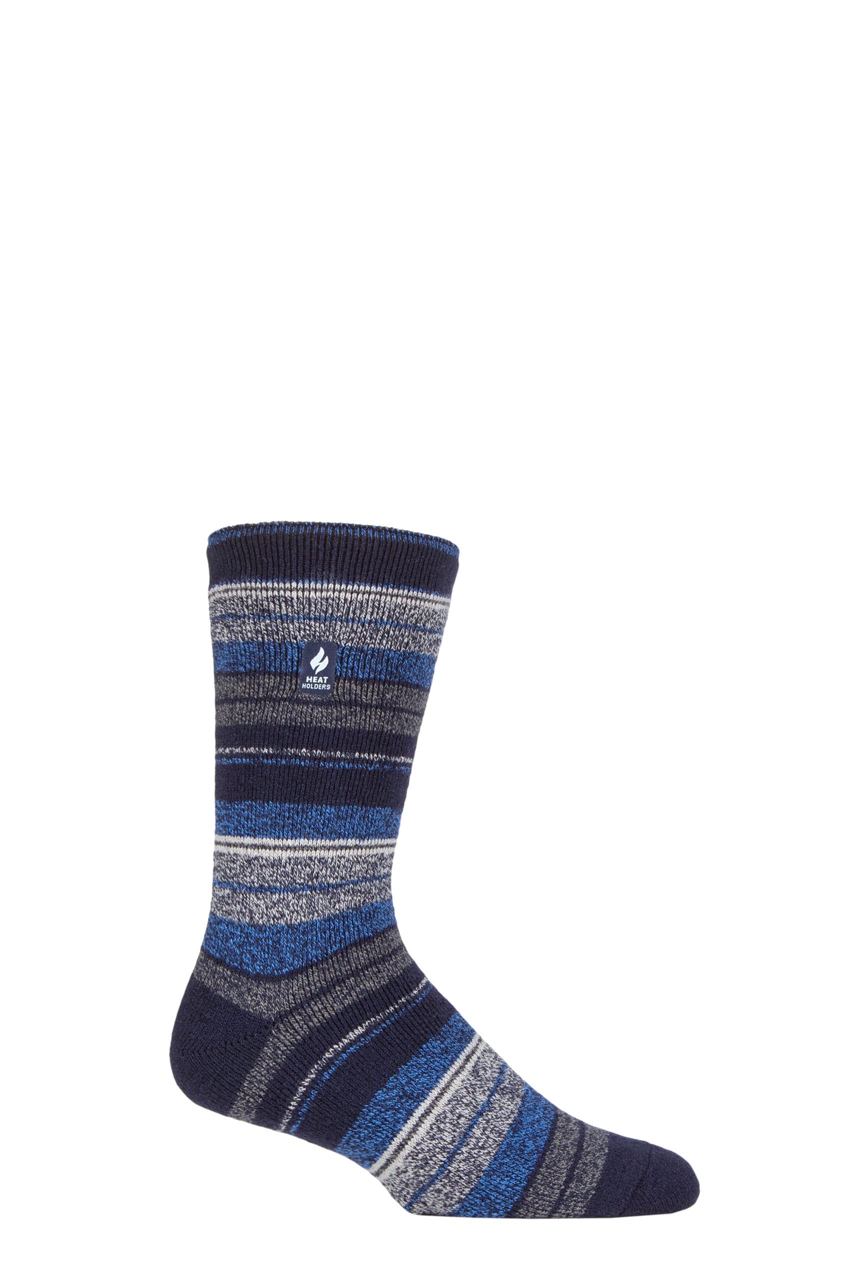 Heat Holders Men's Krakow Multi Stripe Navy Sockshop 1.6 Tog Lite Striped, Patterned & Argyle Socks Pack Of 1 6-11