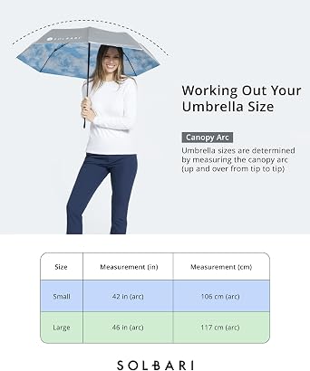 Solbari Compact Sun Protective Umbrella UPF 50+ UV Protection, Ultra-Light & Travel-Friendly, Reflective Sun Protection for Beach, Picnics, Outdoor Festivals