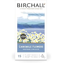 Birchall Tea Bags, Camomile Tea Gift Set, Caffeine Free Tea Bursting with Full Flavour, Perfect Vegan Gifts, 15 Plant-Based Prism Tea Bags