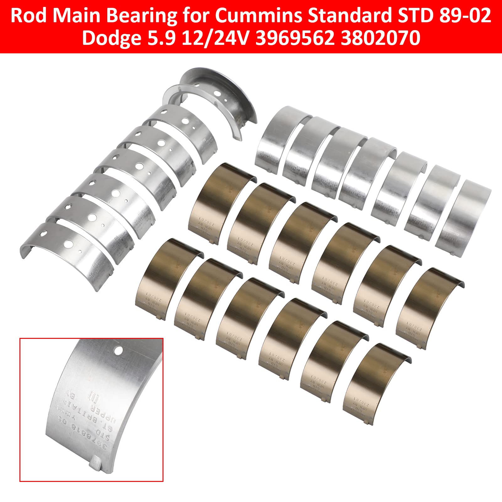 Amazon.com: Artudatech Rod Main Bearing Fit for Cummins Standard 