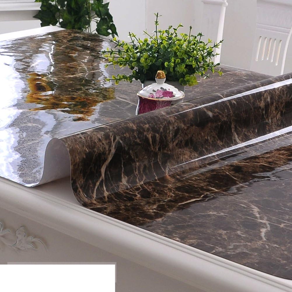 DHYFGFFDRF Tablecloth Transparent Table cloth [soft glass] Frosted Tea table mats Crystal plate [waterproof] Disposable Tablecloth [waterproof] Tea table mats-F 90x160cm(35x63inch)