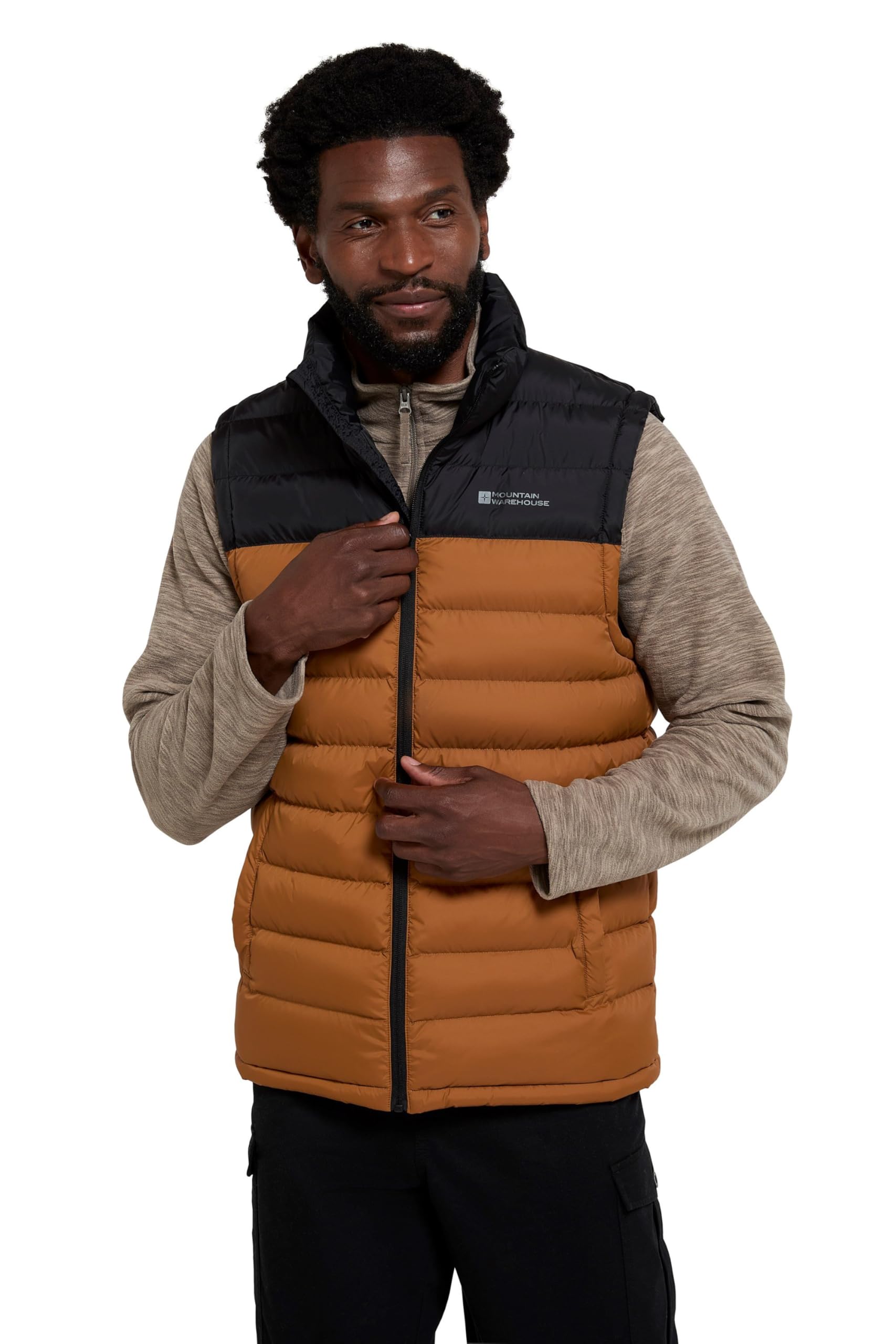 Mountain Warehouse Men's Gold Seasons Padded Gilet - Water Resistant Gilet, Body Warmer, Lightweight Jacket, Easy To Store Coat - For Spring Summer Travelling, Walking Xl