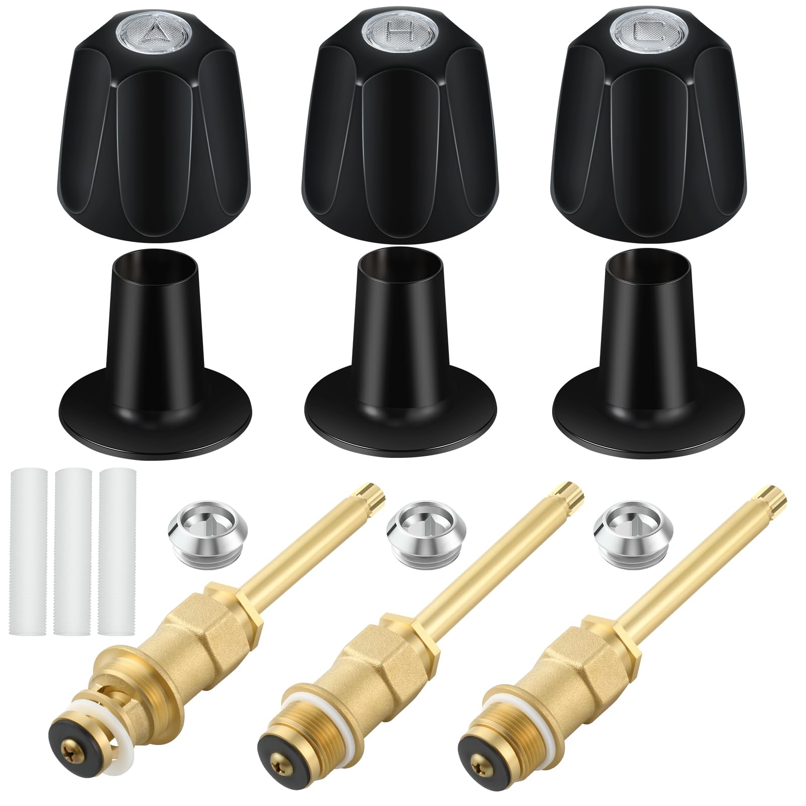 ぬっこ　（3/5） 39619 Bathtub Matte Black Shower Knob 3 Piece Replacement Kit and