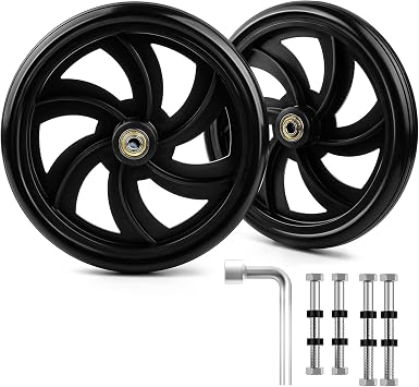 2Pcs 7.5 Inch Replacement Wheelchair Wheels for Walkers, Wheelchairs, Rollators, Durable Anti-Slip ABS Wheels Aid for Adults, Seniors