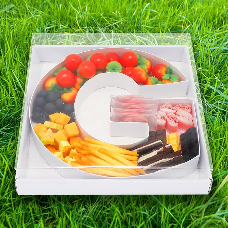 WENPACK 30,5 cm scatola a forma di numero di cartone riempibile trasparente copertura dolci salumi imballaggio al pascolo (4