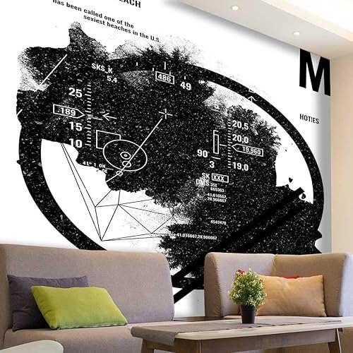 Papel tapiz retro para póster con diseño de letras, papel tapiz para cocina, sala de juegos, diseño moderno de 78.7 pulgadas de ancho x 78.7