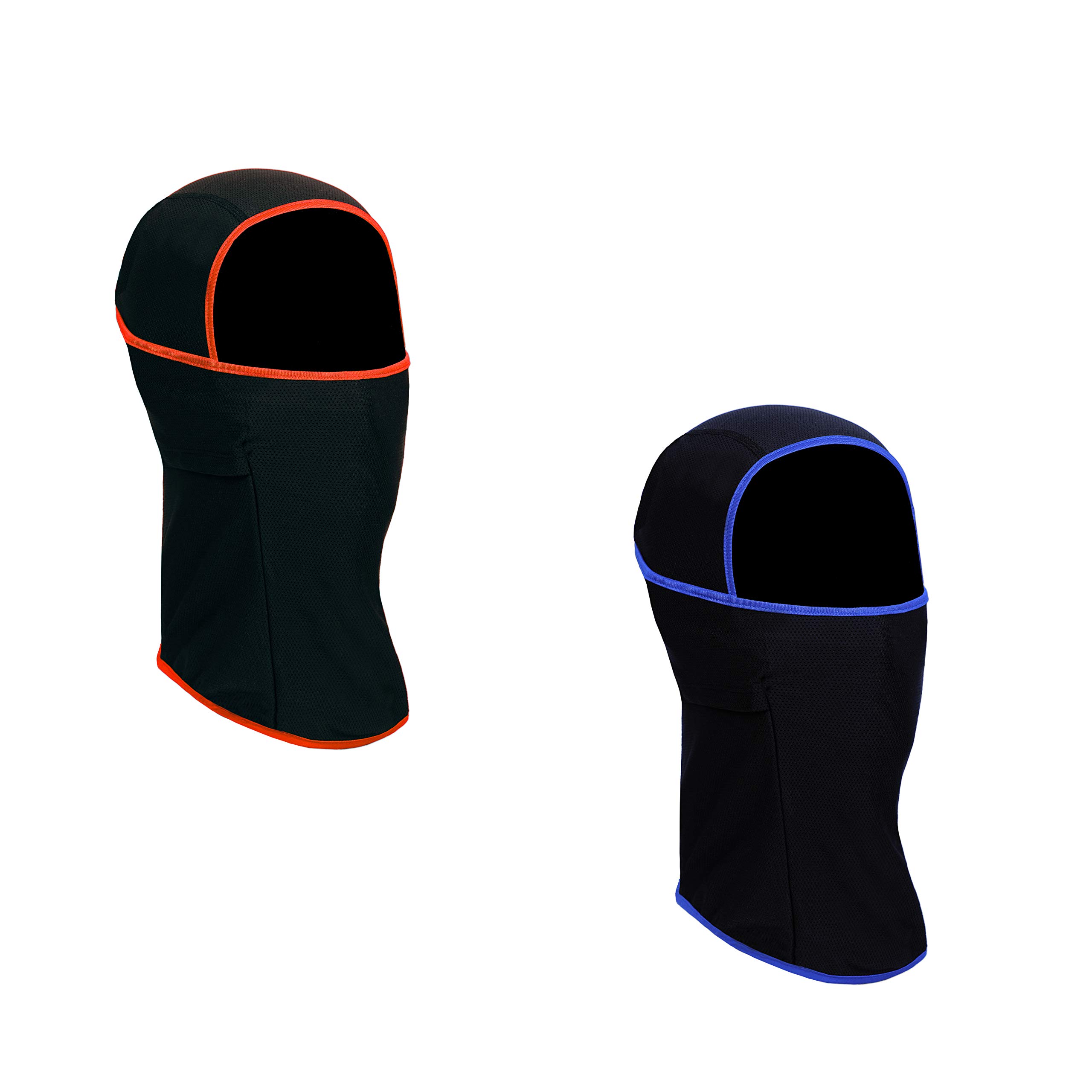 Coreteq Quick Dry Balaclava Face Cover Cap 4-Way Stretch Spandex Riding Cycling Ski Mask Helmet Liner (Pack of 2) (Blue + Orange) (B08SRBMGJT) Amazon Price History, Amazon Price Tracker