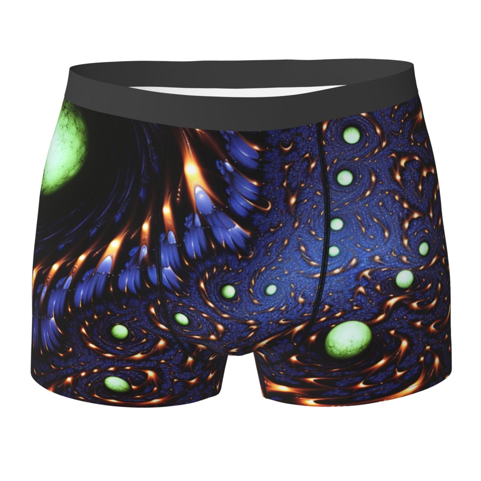 Fantasy Sci-Fi Dizziness Mens Boxer Briefs Breathable Stretch Underwear Comfortable Underwear Trunks No Fly, Black, S