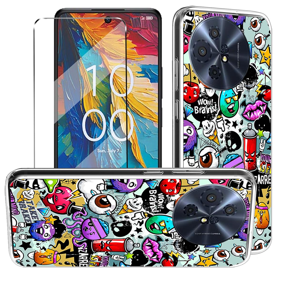 Cover + Vetro Temperato Per TCL 50 PRO NxtPaper: Custodia Antiurto In TPU E Pellicola Protettiva (Kit XS40)