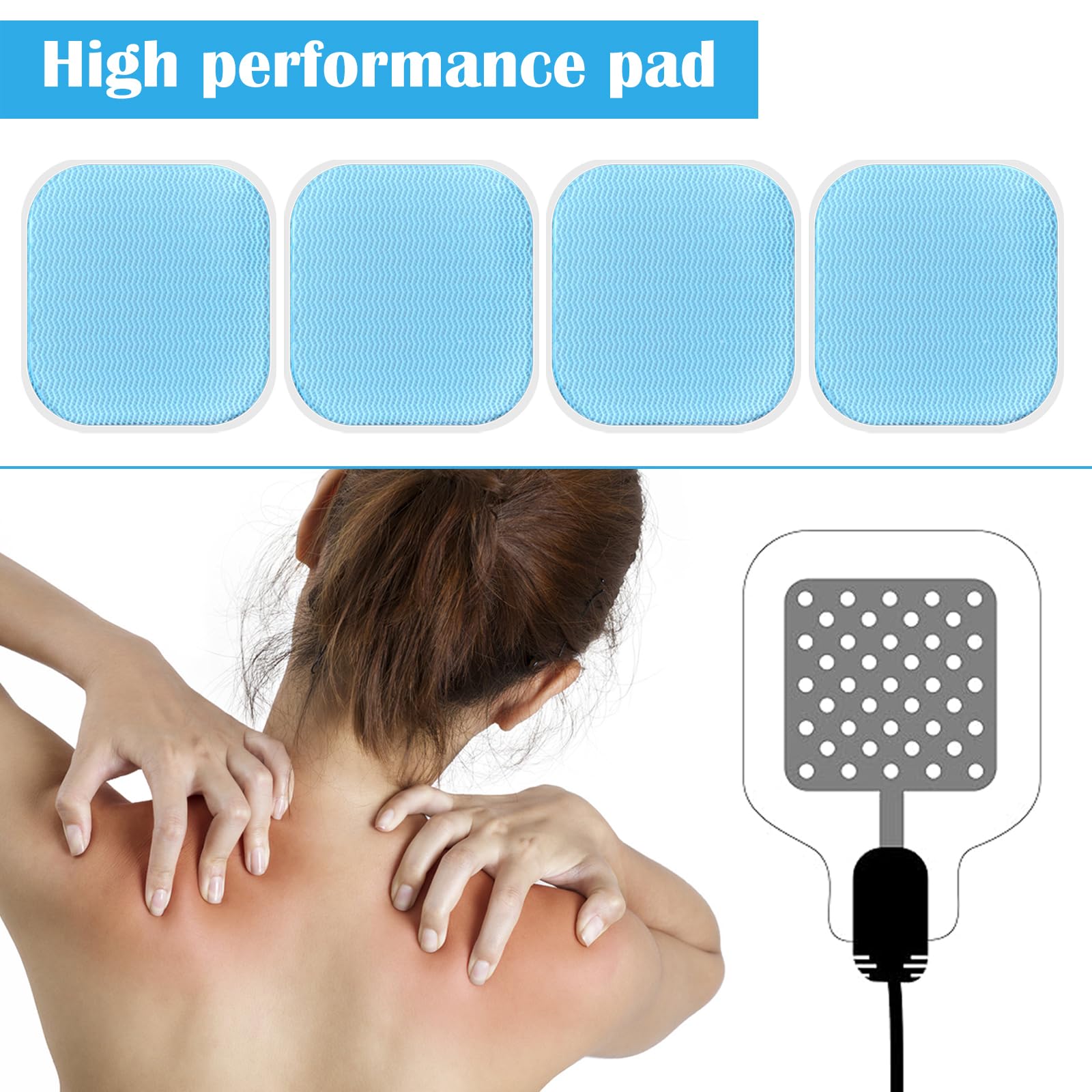 VOSSOT Pack de 12 Almohadillas de Gel EM 59 para Entrenador,Almohadilla de Gel EMS,Almohadilla de Repuesto de Hoja de Gel ABS para Entrenador,Almohadillas de Gel Multifuncionales