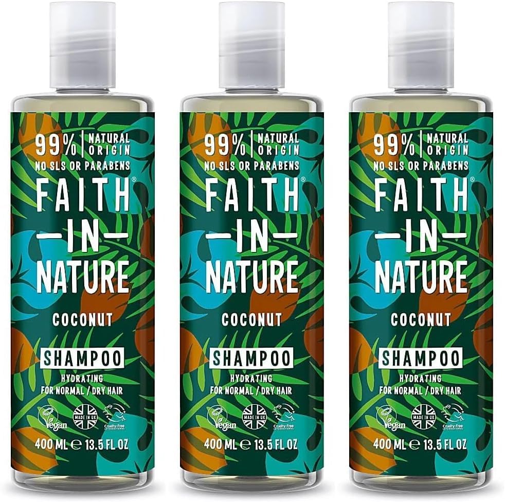 Faith in Nature Coconut Shampoo for Normal/Dry Hair - 3 x 400ml