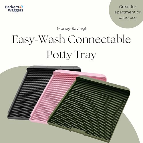 Miniatura 2 de Barkers & Waggers Bandeja de orinal lavable y reutilizable para perros, almohadilla para orina en interiores, resistente a las mordeduras,