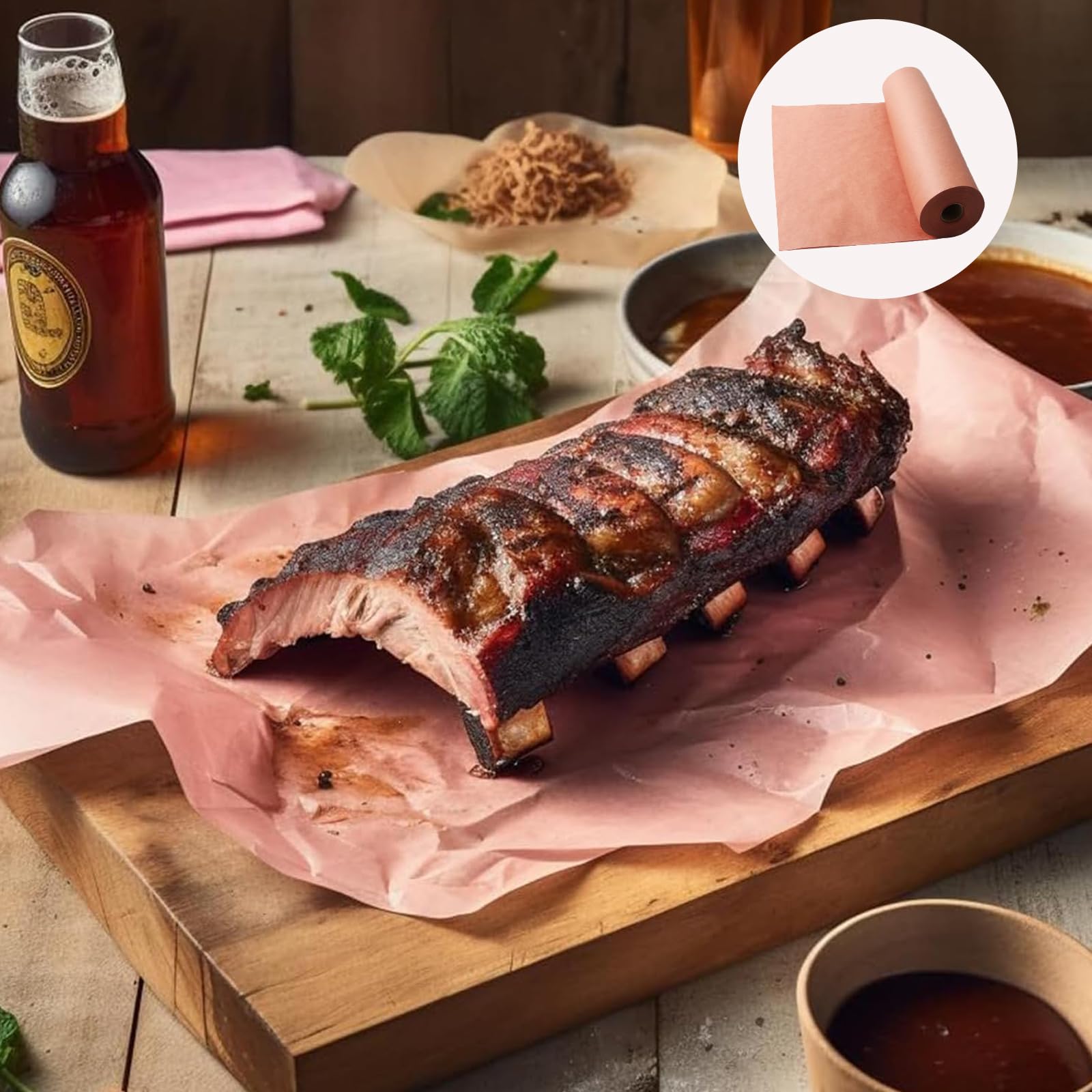 Butcher Paper per affumicatore, carta da macellaio, rotolo di carta kraft originale, per barbecue, 30 cm x 10 m, per cottura a lungo termine, affumicatura, barbecue (1)