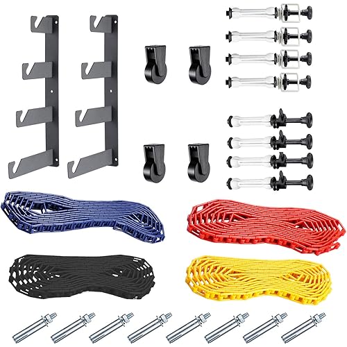 Neewer Photography 4 Roller Wall Mounting Manual Background Support System, including Two(2) Four-fold hooks, Six(6) Expand bars, Four(4) Chains, Ten(10)Clamp Screws