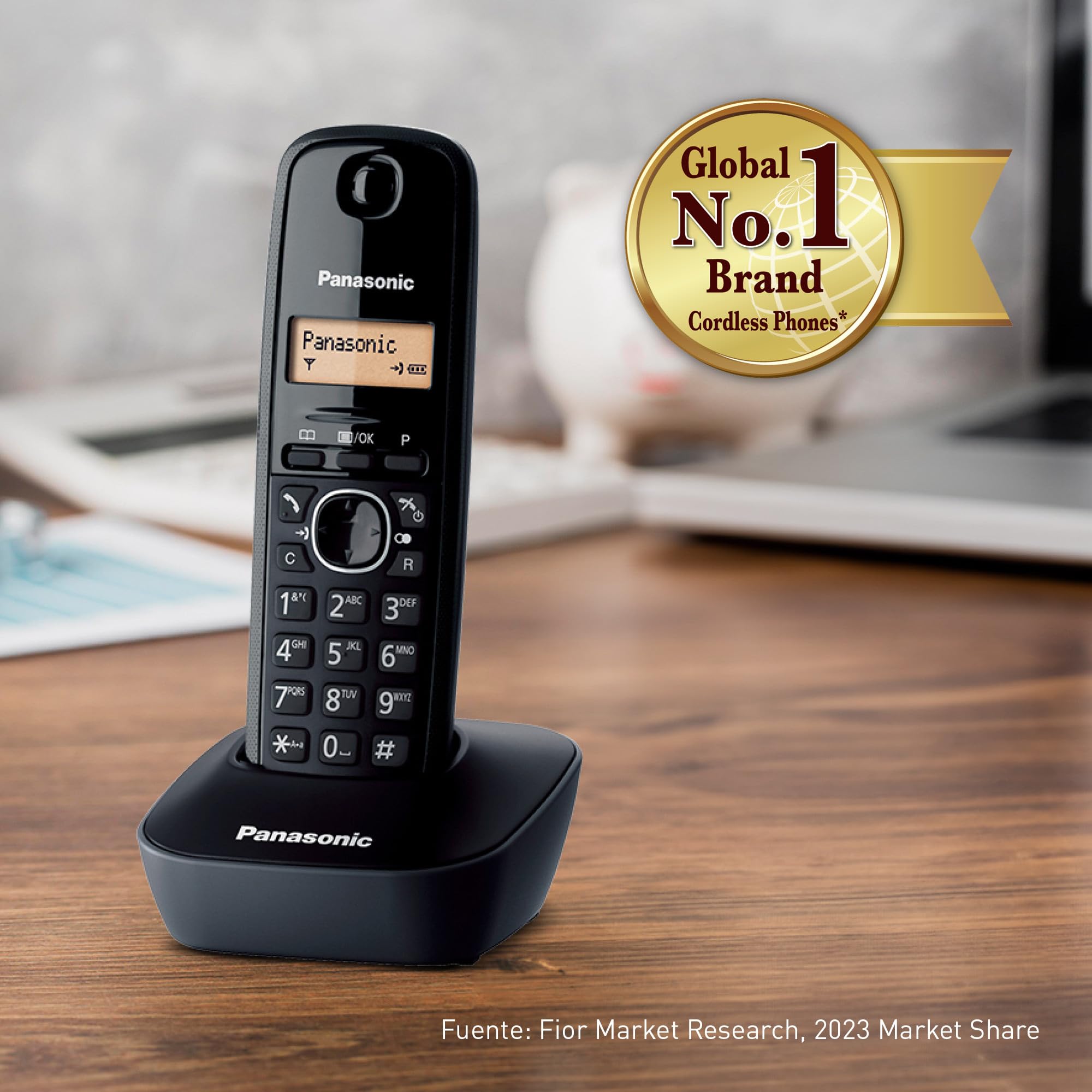 Panasonic KX-TG1612SP1 Teléfono Inalámbrico Digital DECT, Unidad Base y 2 Auriculares, Identificador De Llamadas, Batería Larga Duración, Pantalla LCD, Agenda, Rellamada, Despertador, Negro — view 6