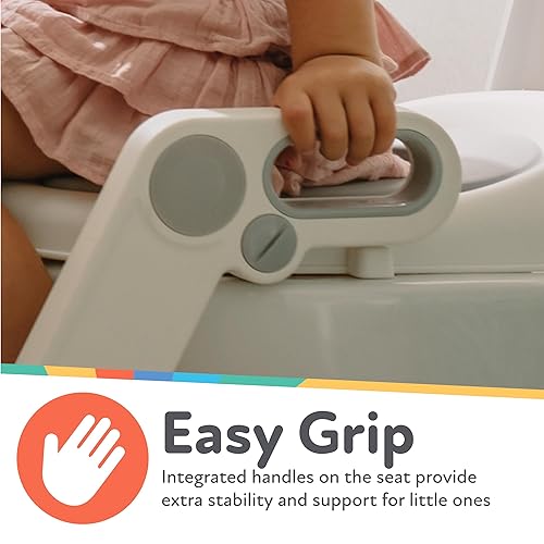 Miniatura 3 de Nuby Step Ladder - Asiento de inodoro para niños pequeños, asiento de inodoro todo en uno con escalera para niños de 18 meses en adelante, color rosa