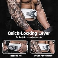 Vista 5 de Cinturón de elevación de palanca para hombre y mujer, levantamiento de pesas con hebilla ajustable y resistente, cinturón de levantamiento de pesas