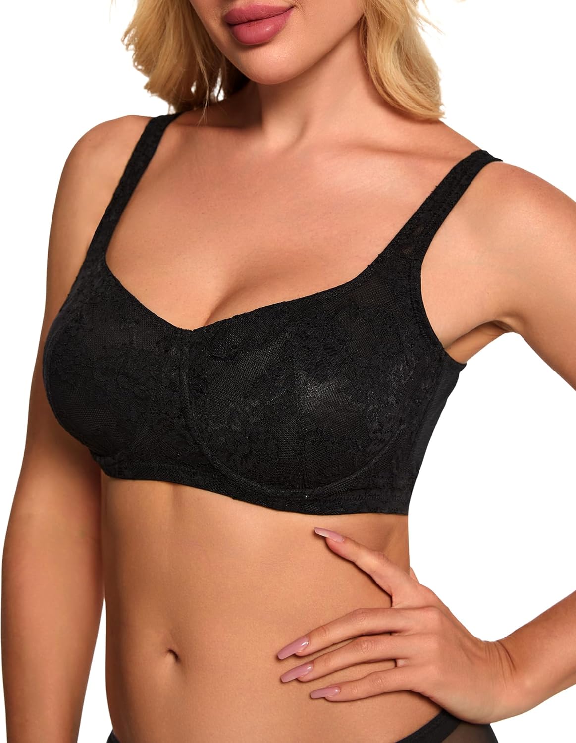 Minimizer Bras for Women Full Coverage Underwire Support Lace Push Up Bra for Heavy Breast Everyday Wear