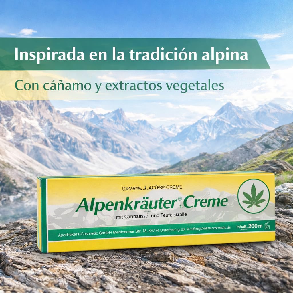 Crema Alpina Alpenkräuter Original Lacure 200 ml x 4 Unds – Crema Con Garra del Diablo – Cosmética Alemana para Masaje y Bienestar Alivio Del Dolor Muscular y Articulaciones