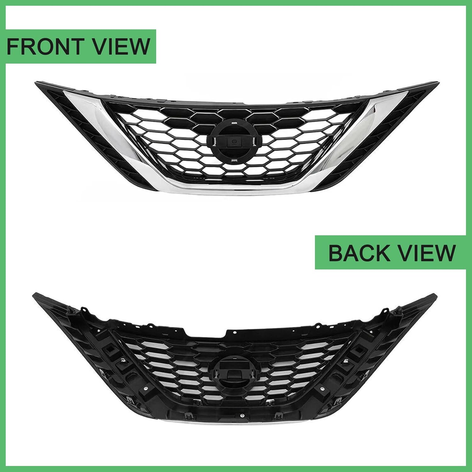 Front Bumper Upper Grille Compatible For Nissan Sentra Grill 2016 2017 2018 62310-3YU0A NI1200279
