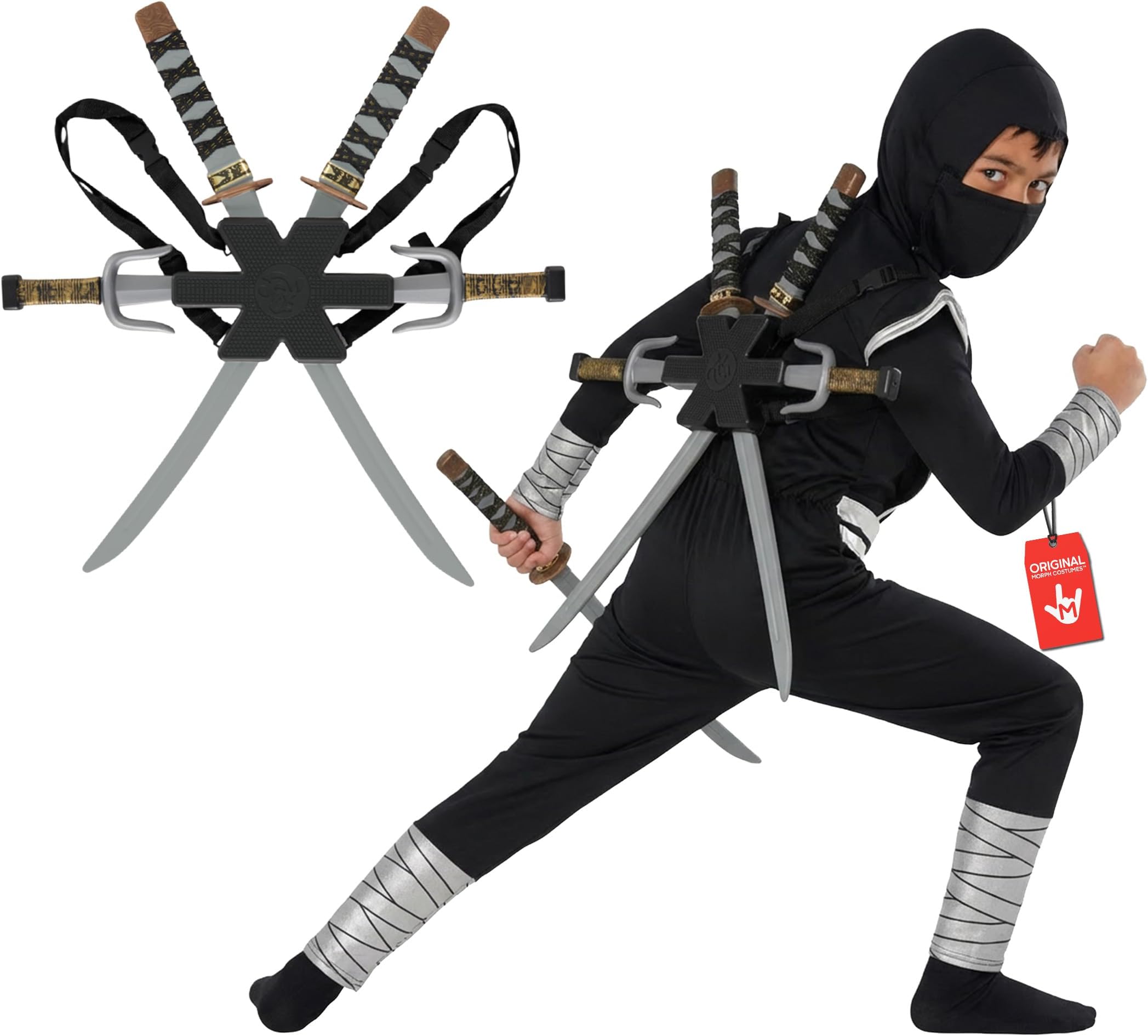 Morph BPA Free Ninja Swords Kids with Back Strap, Ninja Toy Sword for Kids, Toy Weapons
