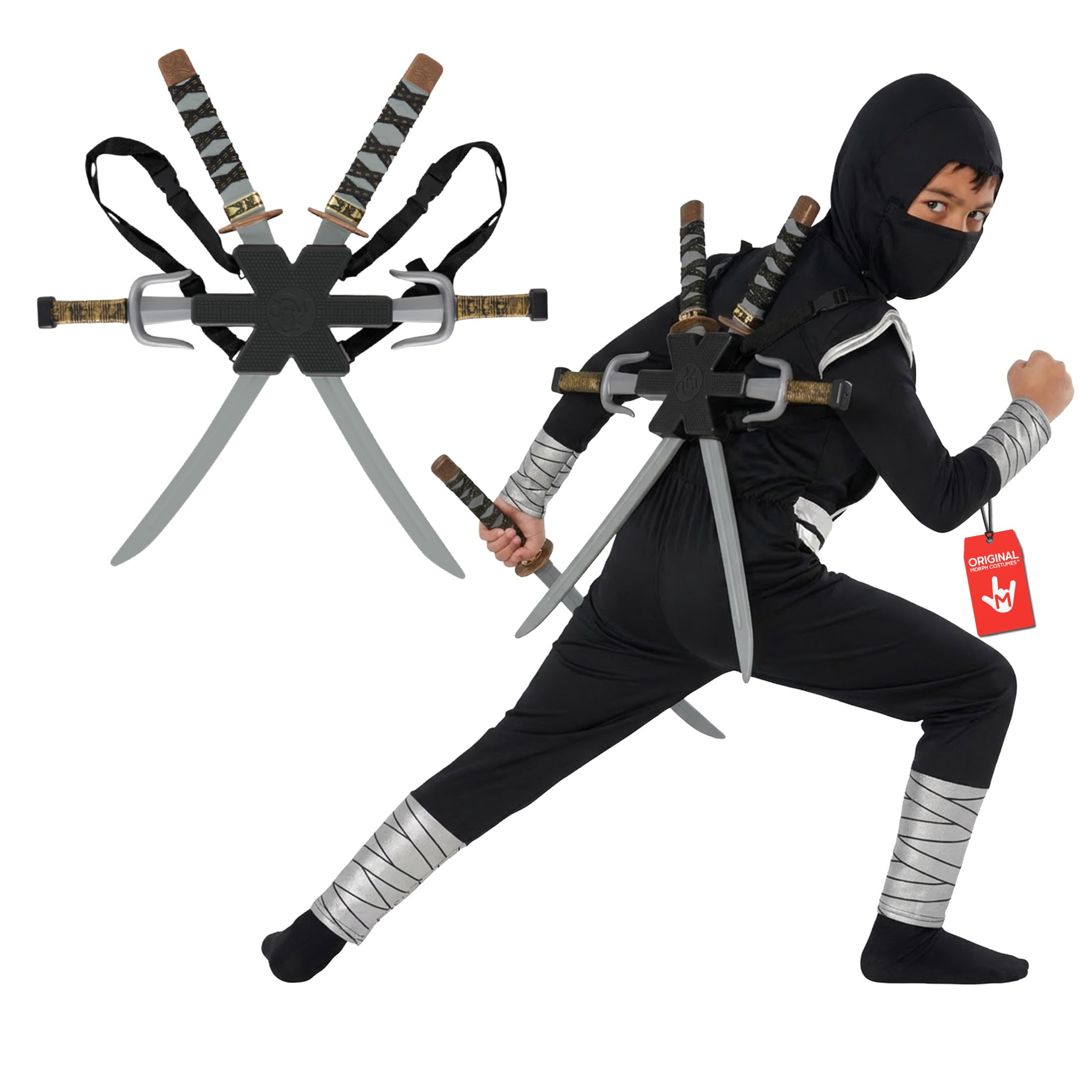 Morph BPA Free Ninja Swords Kids with Back Strap, Ninja Toy Sword for Kids, Toy Weapons