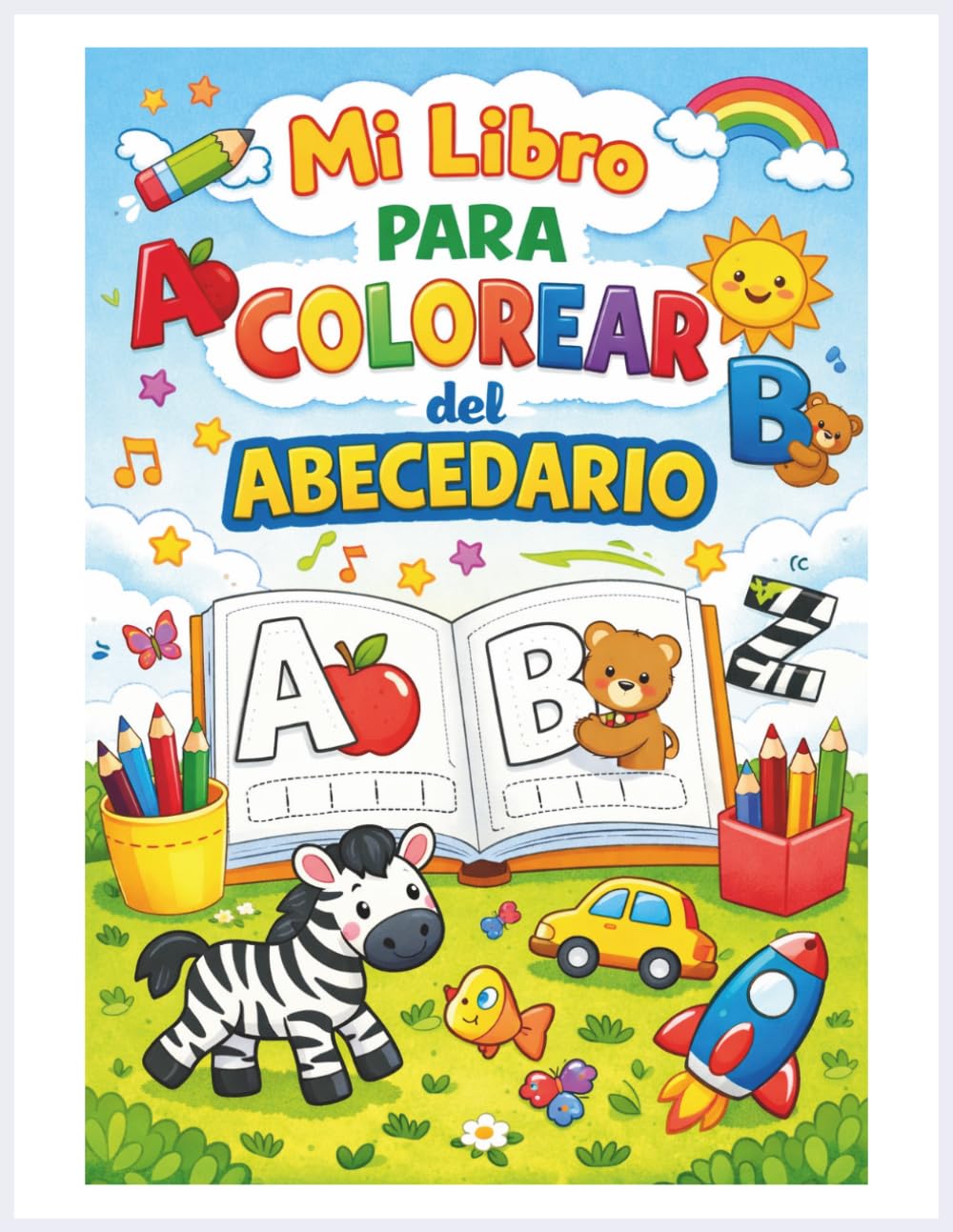 Libro para Colorear: Abecedario A–Z: Aprende a escribir y colorear cada letra de forma divertida y sencilla