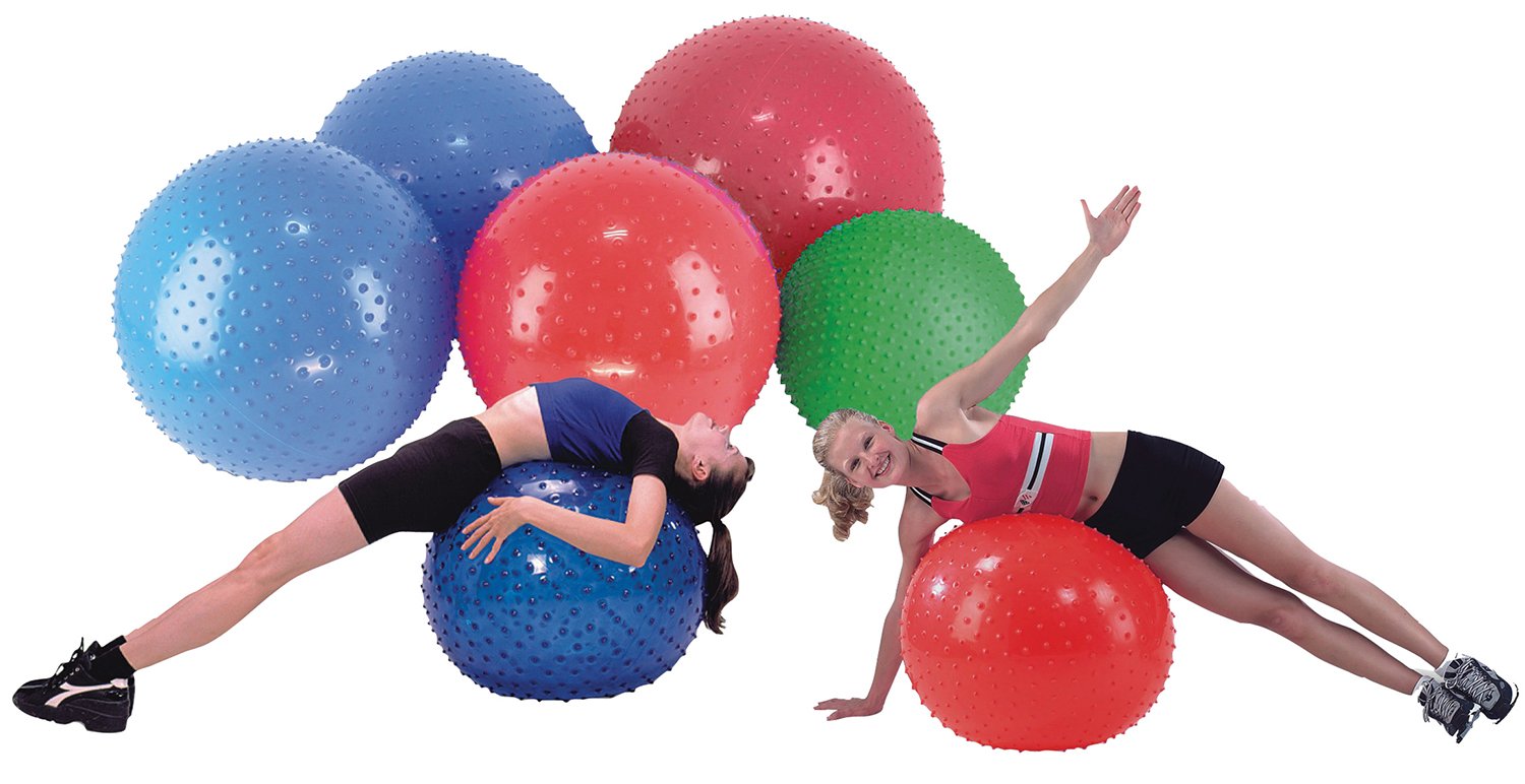 CanDo Gymnastikball mit NOPPEN/Sitzball/Motorikball - SENSI-Ball - rot, 100 cm