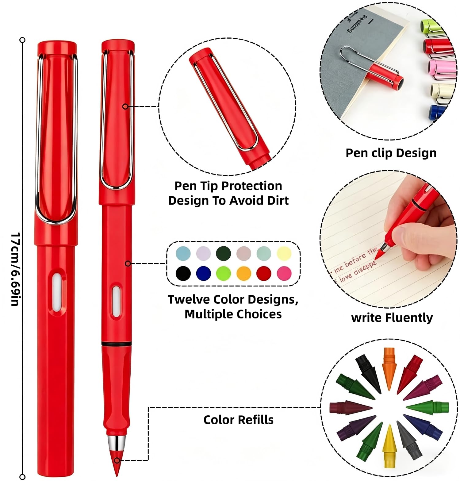 Crayons Sans Encre Éternels, 10 Pcs Crayon Portable Éternel Réutilisable Crayon Effaçable Crayon à Plume avec Gomme pour Écrire, Dessiner, Maison, Bureau Crayons Sans Encre Éternels, 10 Pcs Crayon Portable Éternel Réutilisable Crayon Effaçable Crayon à Plume avec Gomme pour Écrire, Dessiner, Maison, Bureau