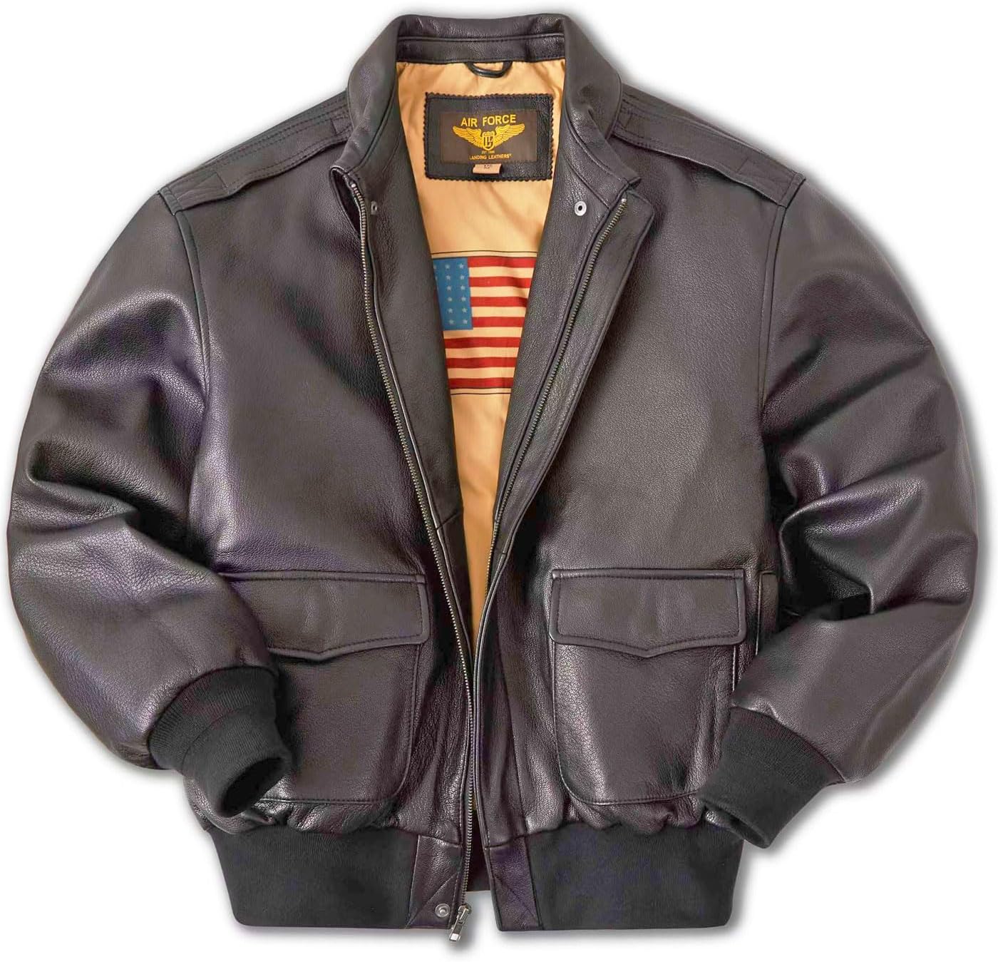 Landing Leathers Men Air Force A2 Leather Bomber Jacket (Also available in Big & Tall)