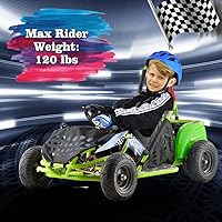 Vista 7 de Go Kart eléctrico, auto eléctrico de 48 V, marco tubular de acero, cinturón de seguridad, neumáticos todo terreno de 13 pulgadas, control