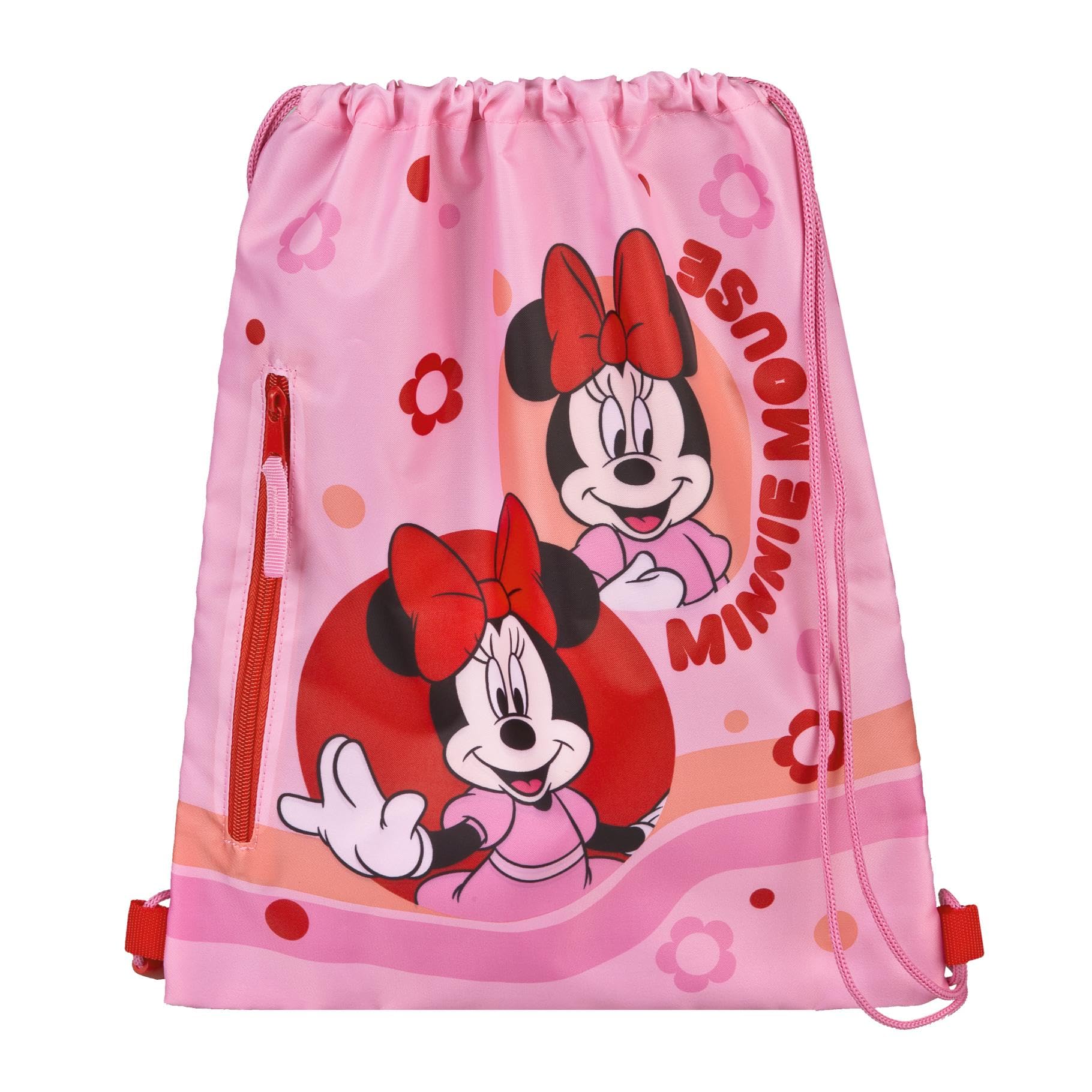 Undercover Minnie Mouse Gym Bag, Pink, Approx. 40 x 33 cm, with Zip Pocket, for Children from 3 Years