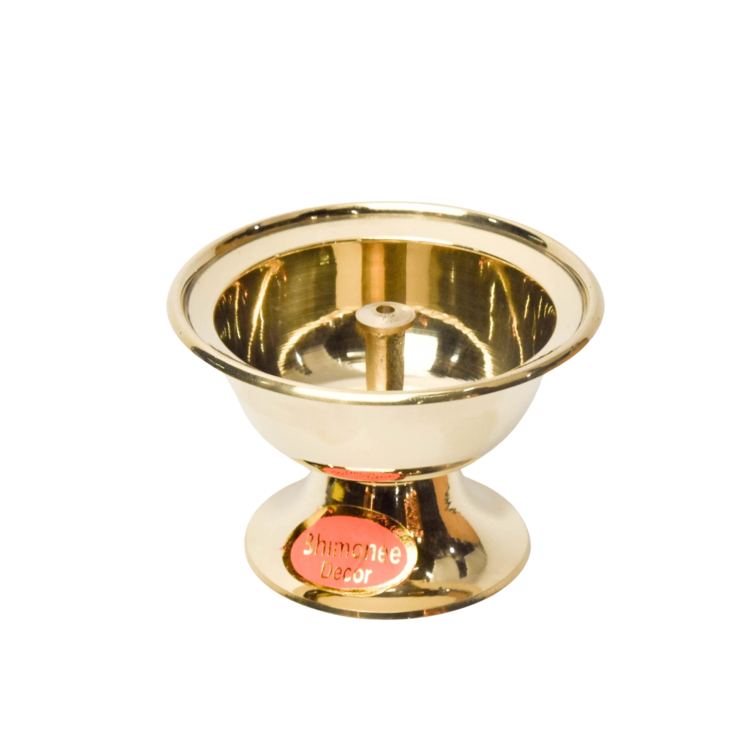 Bhimonee Decor | Pure Brass Pyalla Nanda Deep | Deepak | Diya for Pooja Purposes | 2.4 Inches | 170 gm | Traditional Brass Diya for Spiritual & Home Décor