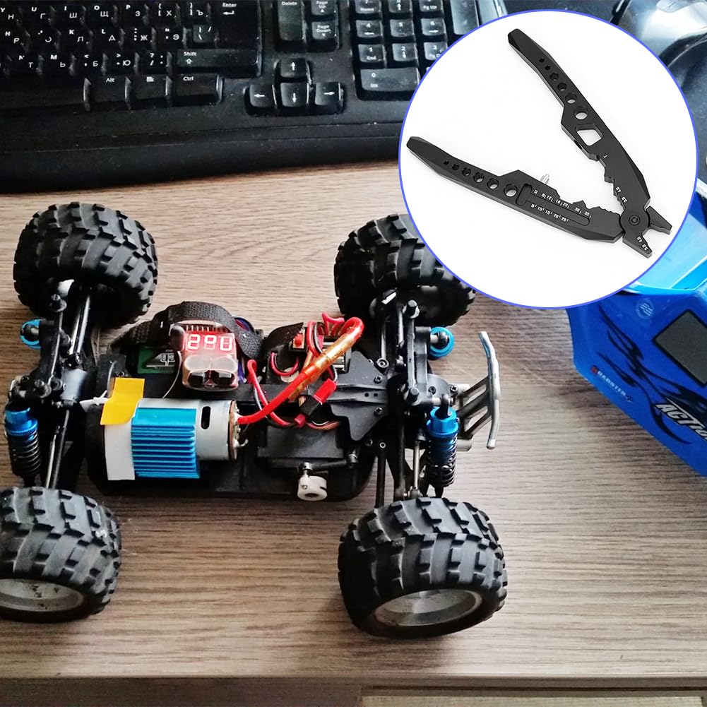 Tiiyee Amortisseurs Pince D'amortisseur, Multifonction Métalliques Noir | Tête Sphérique Clip RC Struts D'amortisseur Outil de Maintenance Voiture Télécommandée Camion Hors Route Buggy Rock Crawler