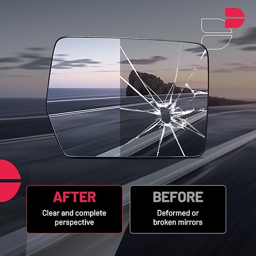 Miniatura 4 de BDFHYK Espejo retrovisor lateral derecho del pasajero compatible con Ford F-150, espejo retrovisor convexo con placa trasera, sustituye a